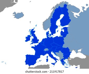 Non Eu Countries Map Europe Map Eu Noneu Countries On Stock Illustration 211917817 | Shutterstock