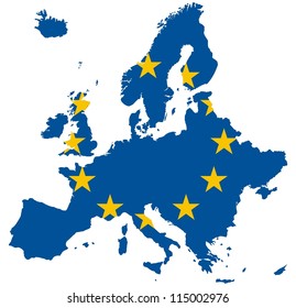 Europe Map (European Union Flag)