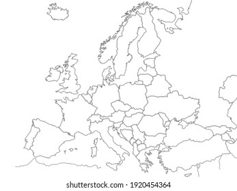 Europe Political Map Sketch For Coloring