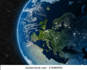 Europe from space. Elements of this image furnished by NASA.