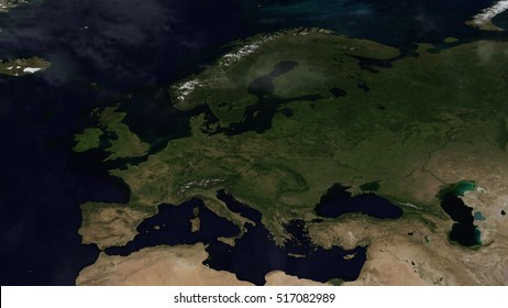 European Day Map Space View (Elements of this image furnished by NASA)