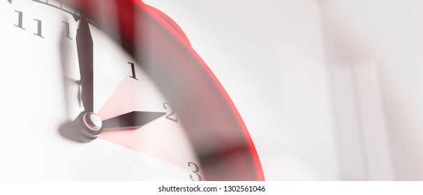 European daylight saving time end. Red alarm clock close up on white background, banner, copy space. 3d illustration - Powered by Shutterstock