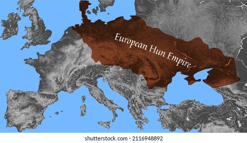 European Hun Empire Border Map