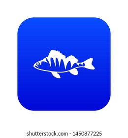 European Perch, Perca Fluviatilis Icon Digital Blue For Any Design Isolated On White Illustration