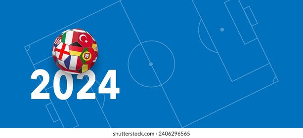 European Soccer 2024 Background Illustration - Powered by Shutterstock