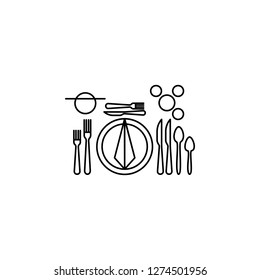 European, Table Etiquette Icon. Can Be Used For Web, Logo, Mobile App, UI, UX