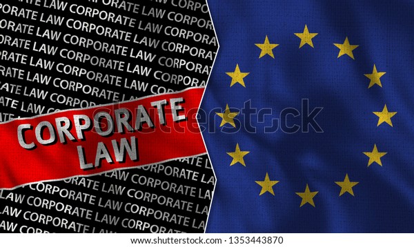 European Union Corporate Law Titles Flag Stock Illustration - 