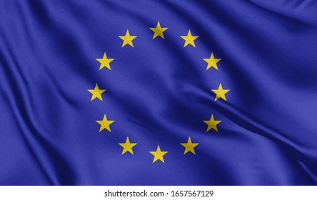 European Union Flag , EU Flag In 3d Illustration.