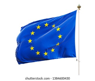 European Union flag. Flag of EU, isolated with clipping path. 3D illustration.