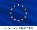 European Union Flag. Waving European Union Flag.
