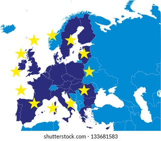 European Union Members Map Croatia Member Stock Illustration 133681583 ...