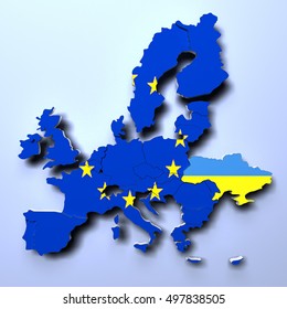 European Union Political Map 3d Rendered Stock Illustration 497838505 ...