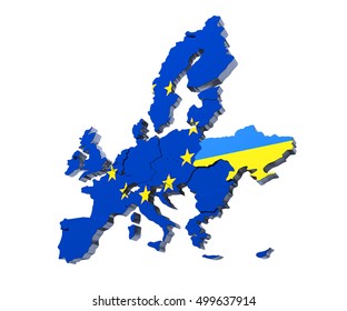 European Union Political Map 3d Rendered: Ilustración De Stock ...