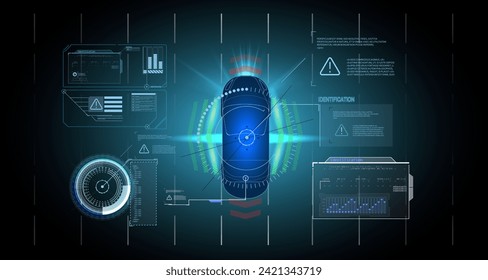 EV Car panel, Electric vehicle car dashboard design element elegant and simple style for alternative Car service. Holographic digital interface. Dashboard, characteristics, description of the car. - Powered by Shutterstock