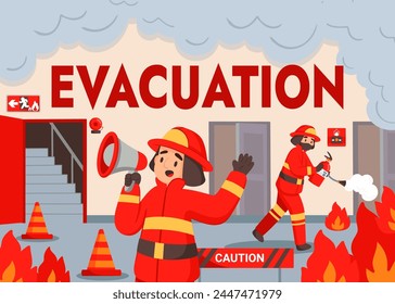 Evacuation composition in flat design