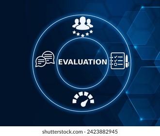 Evaluation concept, the process of judging or calculating the quality, importance, amount, or value of something.