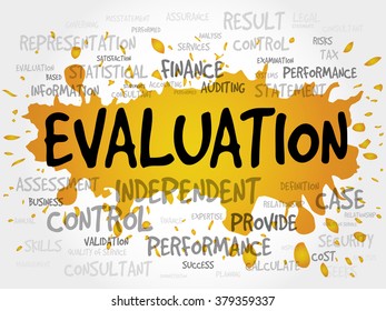 EVALUATION word cloud, business concept