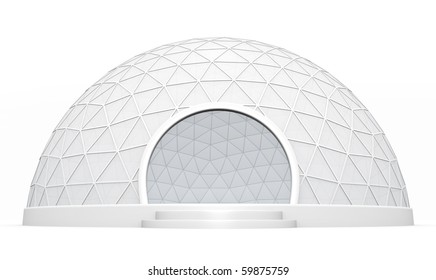 Event Dome Tent Against A White Background. 3D Rendered Image.