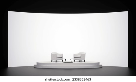 Event stage. conference set up. speaker platform. talk show. 3d render. 3d illustration. - Powered by Shutterstock