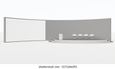 Event Stage For Corporate And Conference, Mockup, 3d Rendering. 3d Illustration.