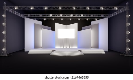 Event Stage Front View Corporate Conference Stock Illustration ...