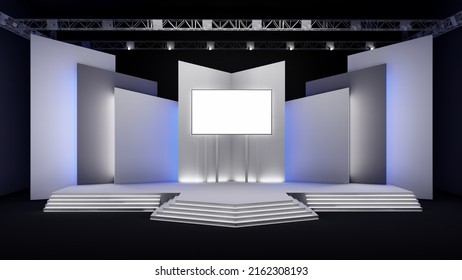 Event Stage Front View Soft White Stock Illustration 2162308193 