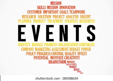 events word on cloud bubble speech concept