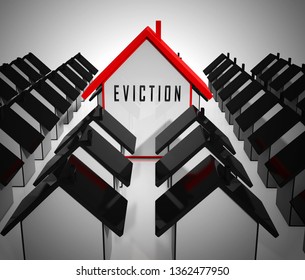 Eviction Notice Icon Illustrates Losing House Due To Bankruptcy, Debt, Nonpayment Or Landlord Enforcement - 3d Illustration