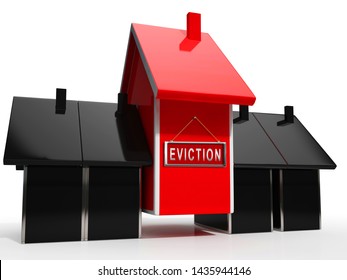 Eviction Notice Icon Illustrates Losing House Due To Bankruptcy, Debt, Nonpayment Or Landlord Enforcement - 3d Illustration