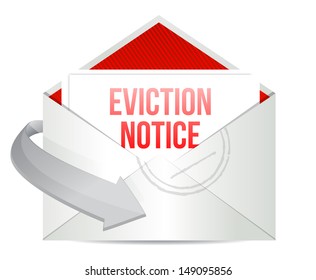 Eviction Notice Mail Or Email Illustration Design Over White