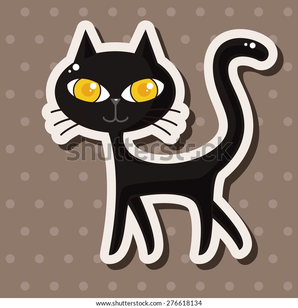 Evil Cat Cartoon Sticker Icon のイラスト素材