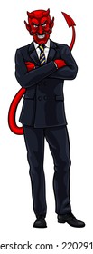 An Evil Devil Or Satan Businessman In Business Suit