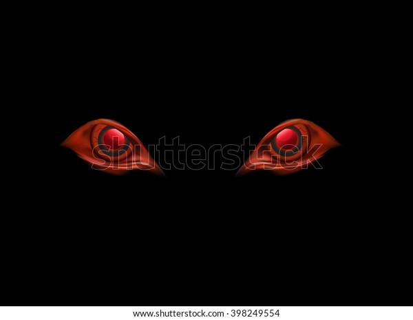 Evil Eyes On Black Background Stock Illustration 398249554 