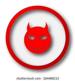 Evil Icon. Internet Button On White  Background. 