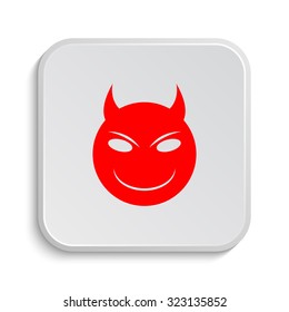 Evil Icon. Internet Button On White Background. 