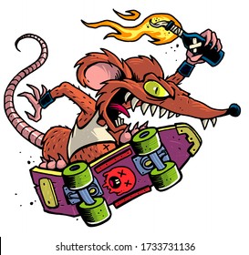 Evil Street Rat Doing Skateboard