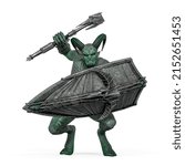 evil warrior is ready to war and attack,3d illustration