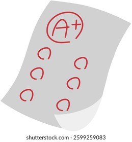 Exam elements - perfect score test paper illustration