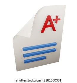 Exam score 3d rendering isometric icon.