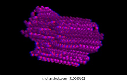 Example Of Amyloid Beta Structure, Anaglyph, 3D Rendering