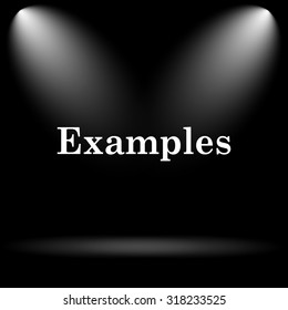 Examples icon. Internet button on black background.