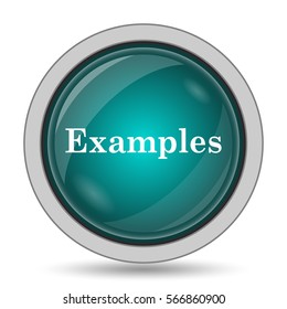 Examples icon, website button on white background.