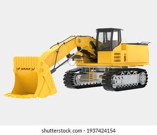 Excavator isolated on background. 3d rendering - illustration