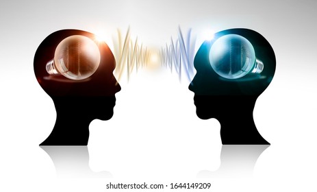 Exchange of ideas between two people - concept