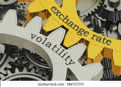 Exchange Rate Volatility Concept On The Gearwheels, 3D Rendering