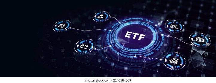 Exchange Traded Fund Stock Market Trading Investment Financial Concept. ETF