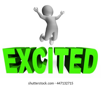 Excited Character Representing Active Fun And Thrilling 3d Rendering