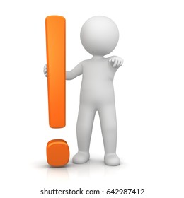 Exclamation Mark 3d Green Rendering Illustration Stock Illustration