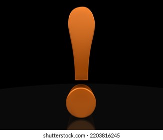 Exclamation Mark Orange 3d Rendering