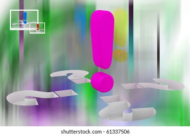 Exclamation mark with question mark in color background